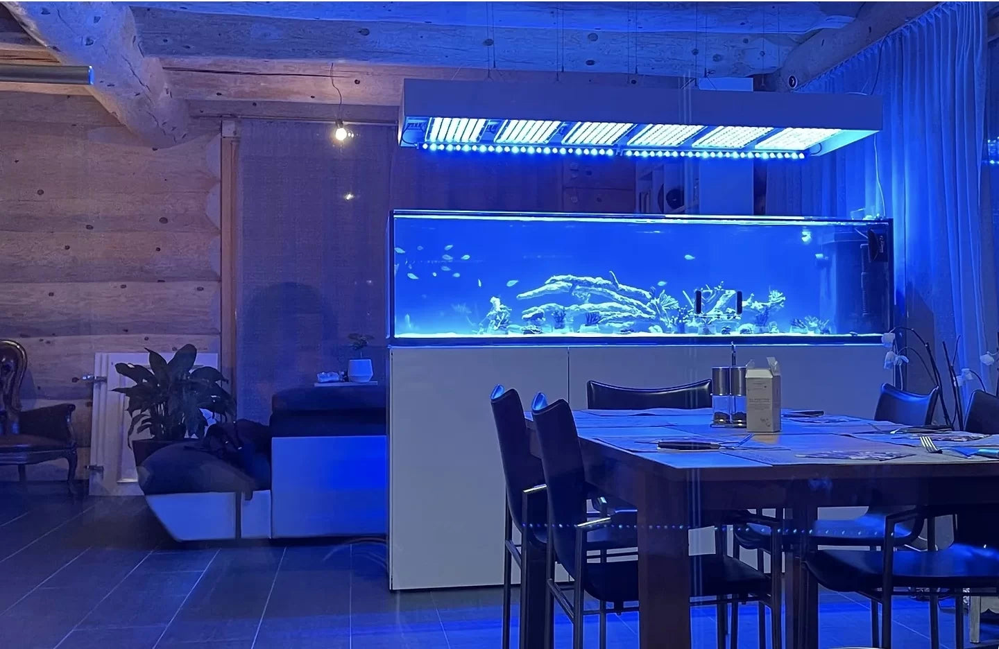 Aquariums Spatial Design Cabinetry with Orphek Atlantik iCon Reef LED Lighting